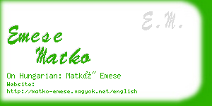 emese matko business card